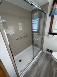Tub to shower conversion with tile demo in Hamilton, OH.