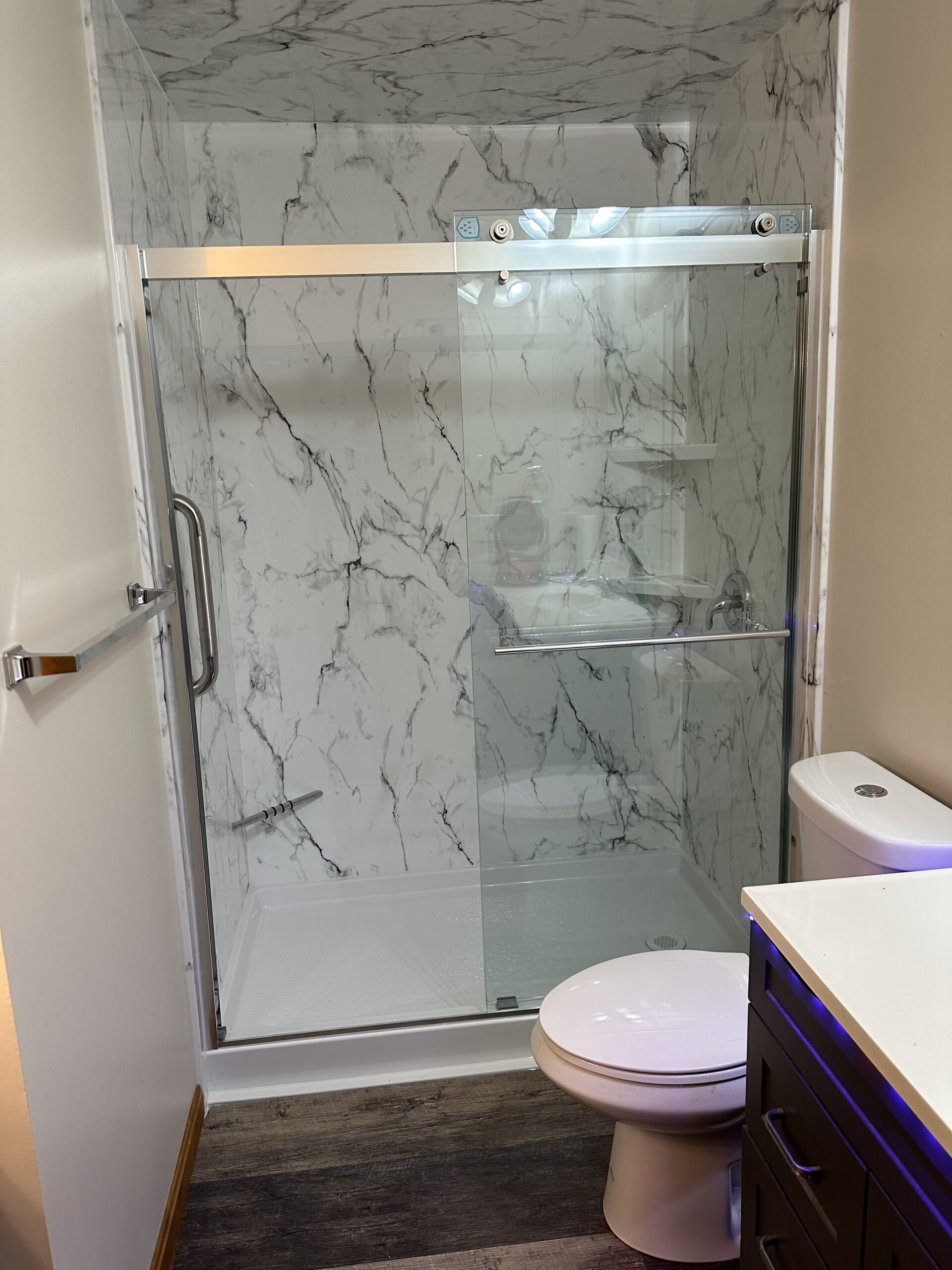 Shower installation in Brookville, IN.