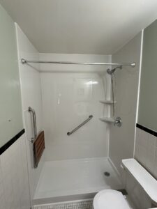 1 day tub to shower conversion with safety features in Milford, OH.