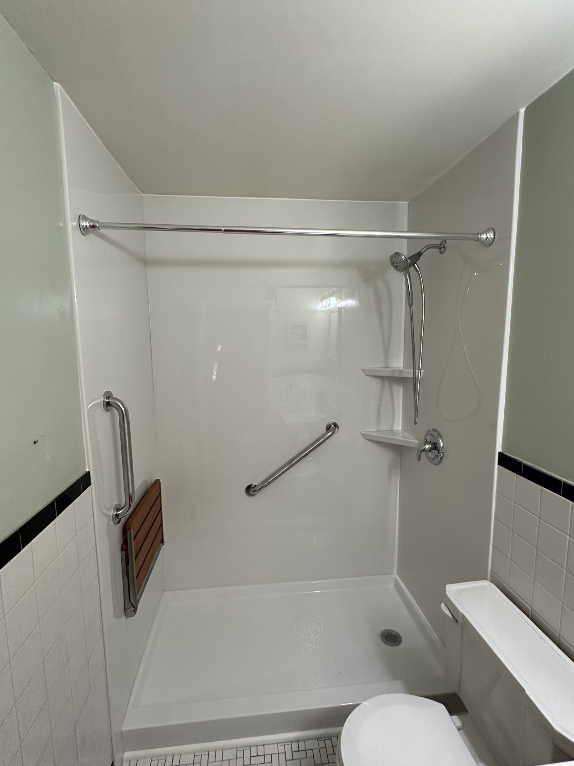 1 day tub to shower conversion with safety features in Milford, OH.