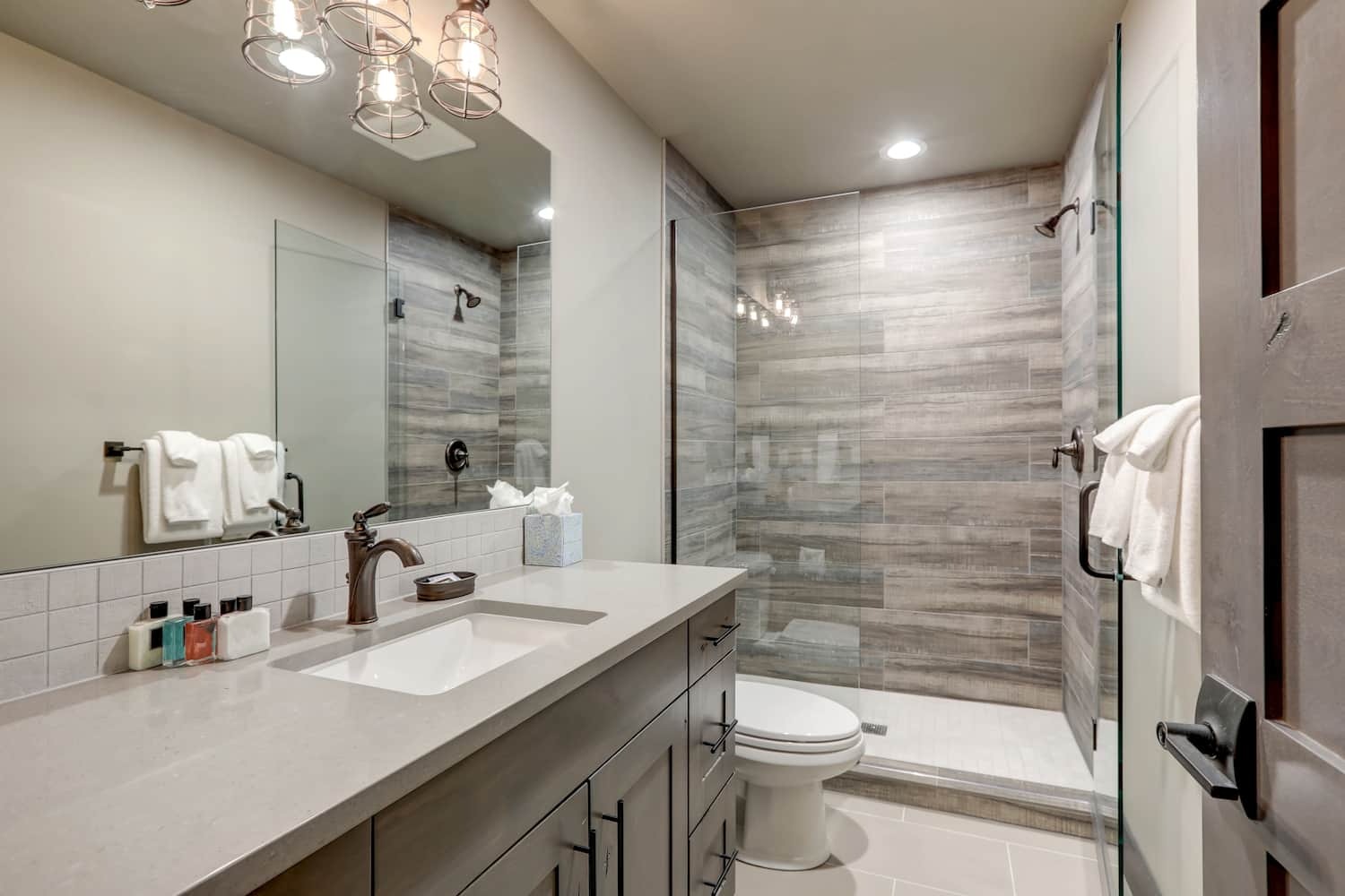 Tile shower installation in Mason, OH.