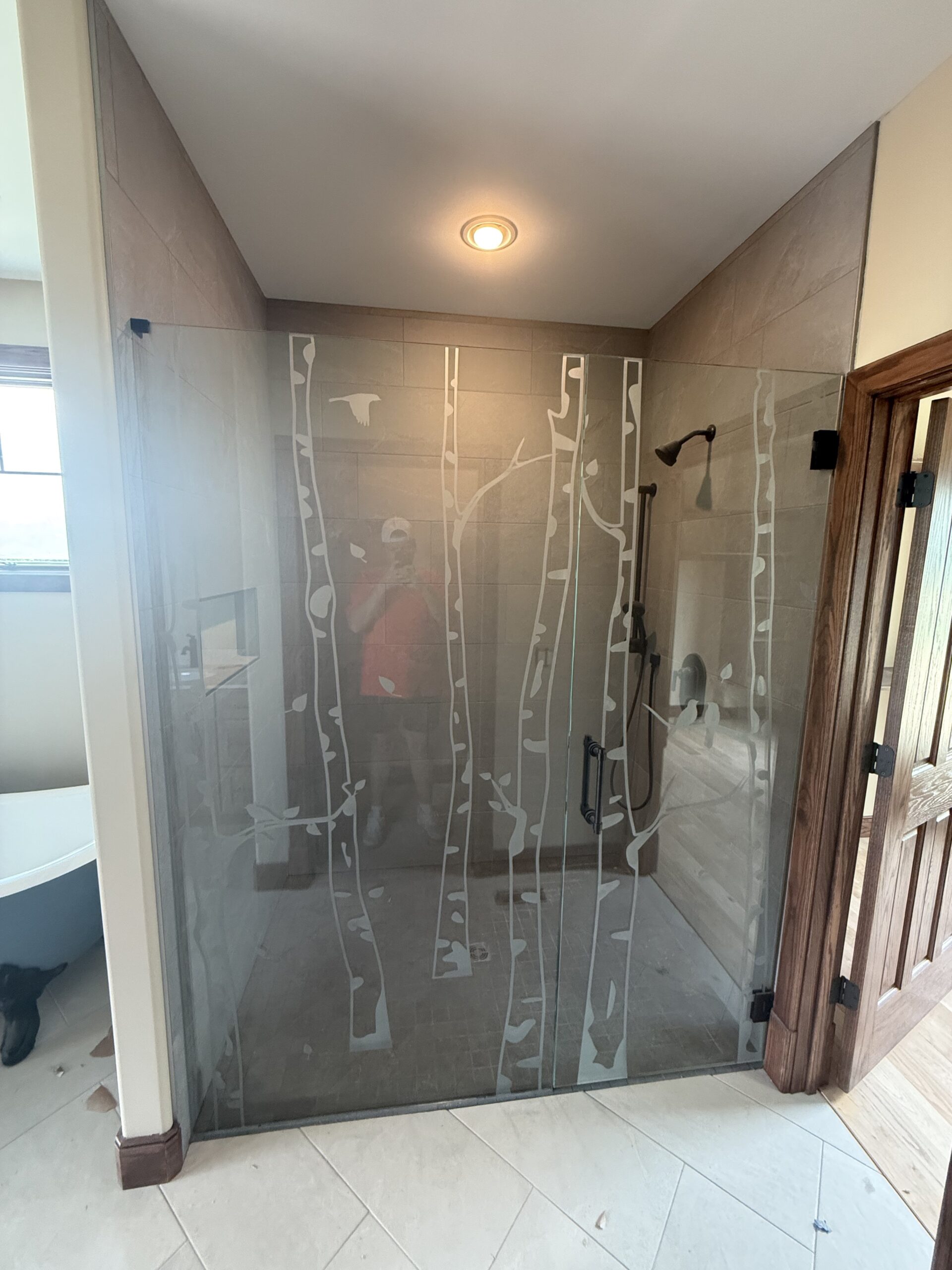 Tile shower installation in Springboro, OH.